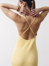 Женское вязаное платье Sunny Knit 429 желтого цвета