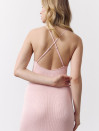 Женское вязаное платье Soft Knit Dress Powder Pink 429 розового цвета