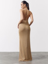 Бежевое женское вязаное платье Soft Knit Dress Sand 429