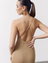 Бежевое женское вязаное платье Soft Knit Dress Sand 429
