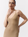 Бежевое женское вязаное платье Soft Knit Dress Sand 429