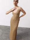 Бежевое женское вязаное платье Soft Knit Dress Sand 429