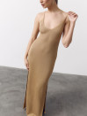 Бежевое женское вязаное платье Soft Knit Dress Sand 429