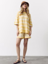Женский желтый костюм с шортами в полоску Soft Stripe Knit Set 430