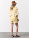 Женский желтый костюм с шортами в полоску Soft Stripe Knit Set 430