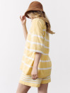 Женский желтый костюм с шортами в полоску Soft Stripe Knit Set 430