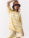 Женский желтый костюм с шортами в полоску Soft Stripe Knit Set 430