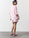 Розовый женский костюм с шортами в полоску Soft Stripe Knit Set 430