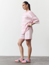 Розовый женский костюм с шортами в полоску Soft Stripe Knit Set 430