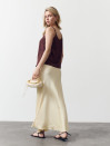 Желтая сатиновая юбка меди Silk Mood Satin Skirt Vanilla 229