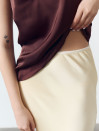 Желтая сатиновая юбка меди Silk Mood Satin Skirt Vanilla 229