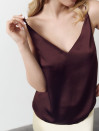 Женский топ на бретельках Satin Air Top Chocolate 340