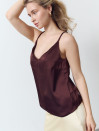 Женский топ на бретельках Satin Air Top Chocolate 340