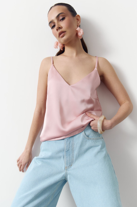 Женский топ на бретельках Satin Air Top Blush 340