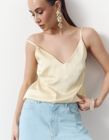 Жовтий жіночий топ на бретельках Silk Touch Camisole Vanilla 340