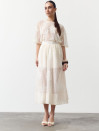Юбка меди из тенсела Tencel Bloom Skirt Milk 411 в молочном цвете