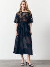 Юбка меди из тенсела Tencel Bloom Skirt Black 411 в черном цвете