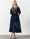 Юбка меди из тенсела Tencel Bloom Skirt Black 411 в черном цвете