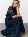 Юбка меди из тенсела Tencel Bloom Skirt Black 411 в черном цвете