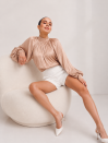 Блуза 399 Soft Glow из тенсела в карамельном цвете