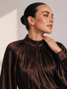 Блуза 399 Soft Glow из тенсела в шоколадном цвете