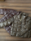 Жіноча стьобана куртка Dark Chocolate Cocoon Jacket 466 з екопухом 