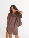 Льняный костюм шоколадного цвета Linen Ease