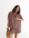 Льняный костюм шоколадного цвета Linen Ease