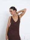 Коричневое летнее платье Sunlight Knit из вязаной ткани