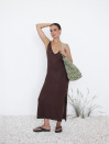 Коричневое летнее платье Sunlight Knit из вязаной ткани