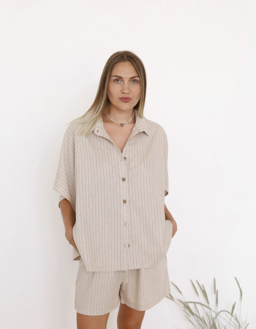 Бежевый льняной костюм Linen Ease