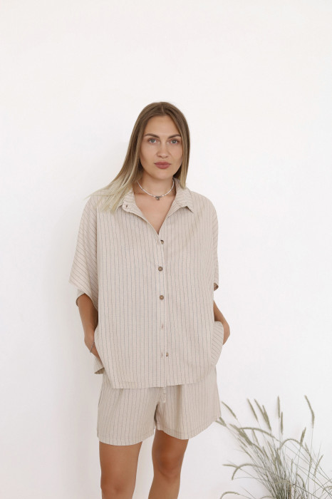 Бежевий лляний костюм Linen Ease