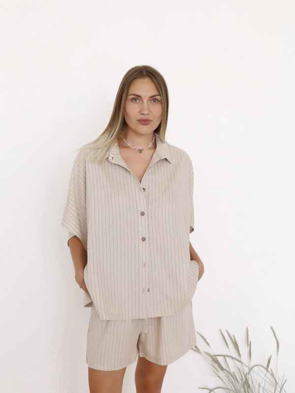 Бежевый льняной костюм Linen Ease