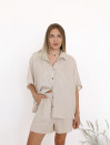 Бежевый льняной костюм Linen Ease