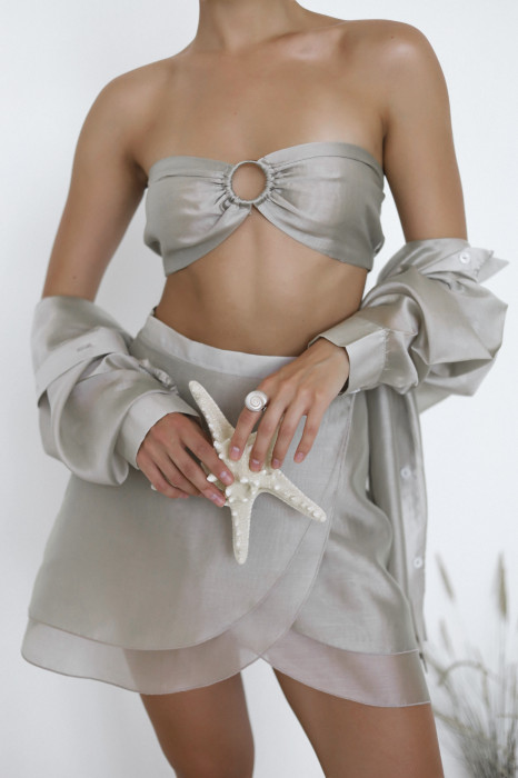 Бежевий костюм трійка Tencel Breeze Set