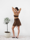 Костюм тройка шоколадного цвета Tencel Breeze Set