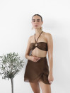Костюм тройка шоколадного цвета Tencel Breeze Set