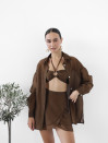 Костюм тройка шоколадного цвета Tencel Breeze Set