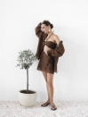 Костюм тройка шоколадного цвета Tencel Breeze Set
