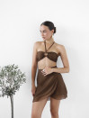 Костюм тройка шоколадного цвета Tencel Breeze Set