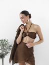 Костюм тройка шоколадного цвета Tencel Breeze Set