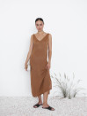 Летнее бежевое платье Sunlight Knit из вязаной ткани