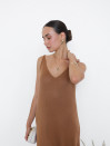 Летнее бежевое платье Sunlight Knit из вязаной ткани