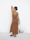 Летнее бежевое платье Sunlight Knit из вязаной ткани