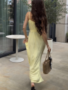 Желтый сарафан из жатой ткани Sunlit Flow Dress 011