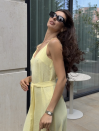 Желтый сарафан из жатой ткани Sunlit Flow Dress 011