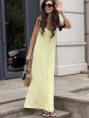 Желтый сарафан из жатой ткани Sunlit Flow Dress 011