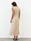 Льняное платье меди с вырезом и карманами Linen Muse Dress 434