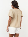 Женская льняная блуза в бежевом цвете Linen Bow Blouse 435
