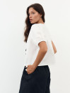 Женская льняная блуза с завязками Linen Bow Blouse 435 в белом